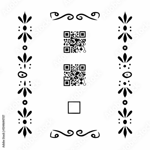 Create a watercolor-style QR code border design, vibrant and artistic, suitable for digital or print use.  The frame should be highly detailed and visually appealing.