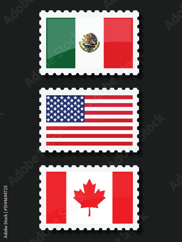 National Design Featuring the USA, Canada and Mexico Identity