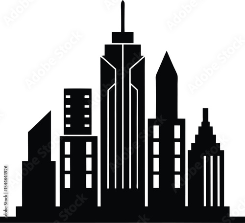 Majestic Cityscape Urban Skyline Illustration