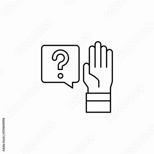 raising hand student icon sign vector