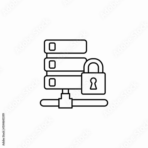 servers locked icon sign vector