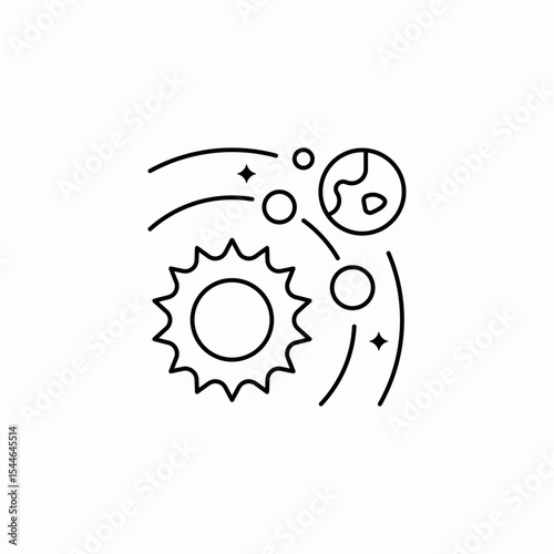 solar system icon sign vector