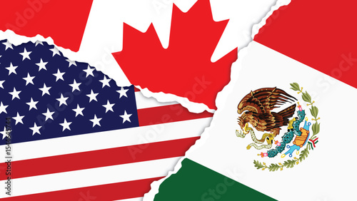 National Design Featuring the USA, Canada and Mexico Identity