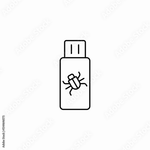 usb stick bug icon sign vector