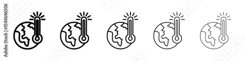 Global warming icon filled flat sign concept for web design.