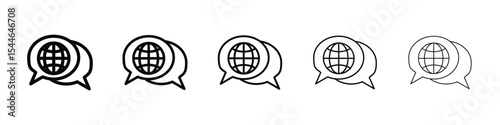 Global dialog icon filled flat sign concept for web design.