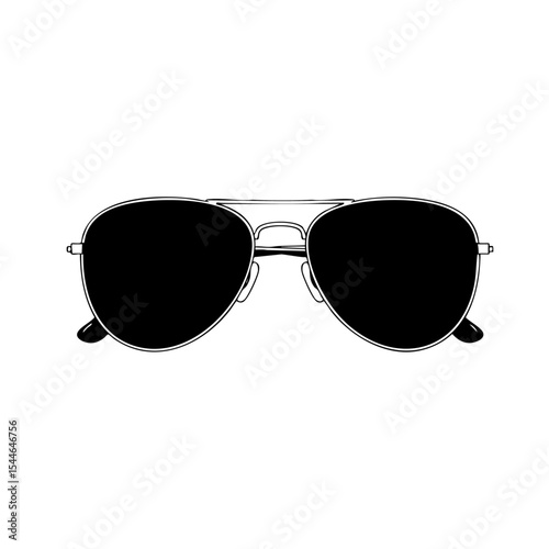 Aviator Sunglasses Vector Illustration on Transparent Background