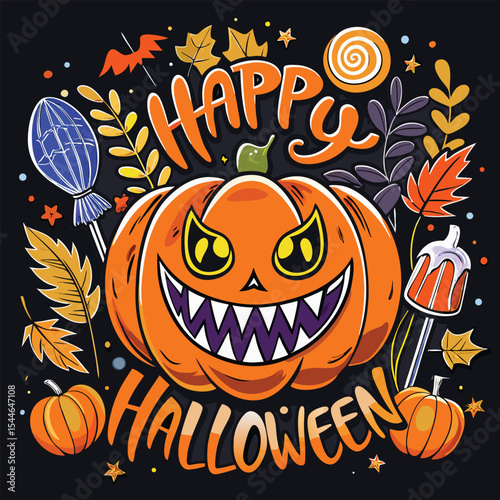 halloween background with pumpkin