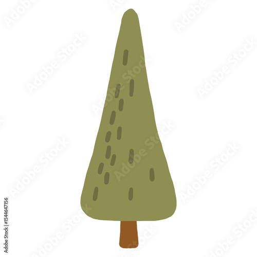 Autumn tree doodle illustration, autumn tree isolated, autumn cozy 
