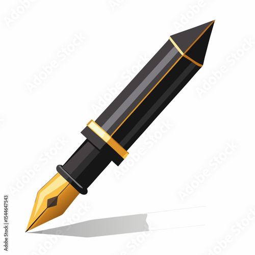 fountain pen on white background