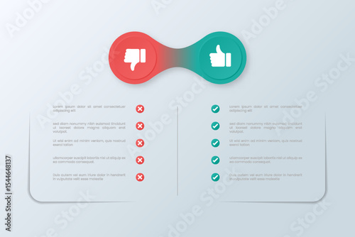 Dos and don'ts infographic. Comparison Infographic Design Template