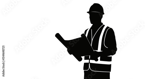 Silhouette of Construction Worker (or similar attire)