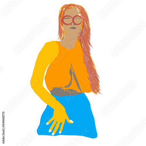girl with long hair vector art