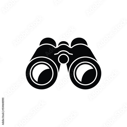 Black Binoculars Optical Instrument for Distance Viewing and Birdwatching Concept
