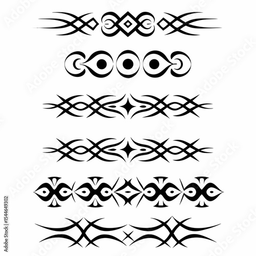 Grunge textured tribal tattoo design featuring symbolic elements.  Create a dark, distressed, high-resolution image.