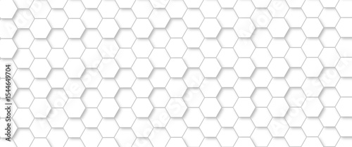 Abstract background with white color hexagons and seamless pattern vector design . luxury white pattern geometric mesh cell texture .honeycomb 3d background texture design .
