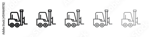 Forklift icon filled flat sign concept for web design.