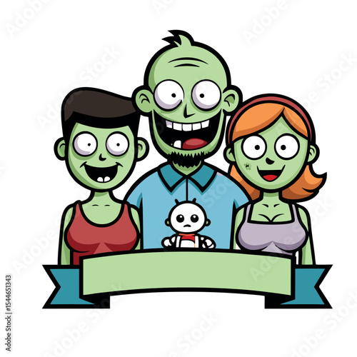 design logo icon illustration character cartoon zombie family