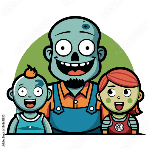 design logo icon illustration character cartoon zombie family