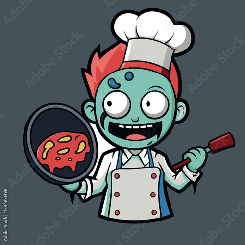 design logo icon illustration character cartoon zombie chef
