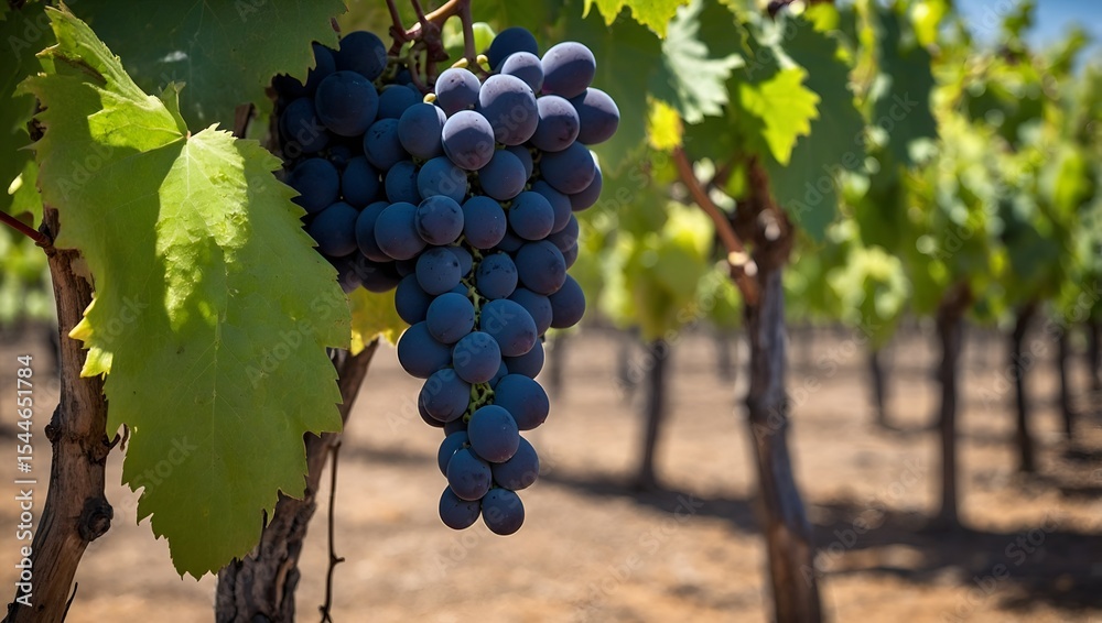 Naklejka premium Lush Vineyard Grapes: Vibrant Green Clusters Ready for Harvest