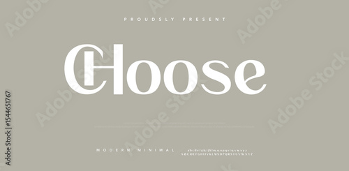 Choose modern Serif | Elegant alphabet letters logo font and number Classic Lettering Minimal Fashion Typography decoration fonts for branding wedding logo vector illustration