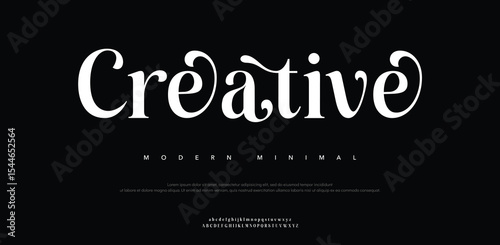 Creative abstract modern sans serif alphabet font