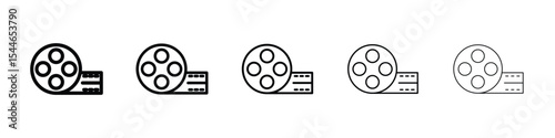 Film roll icon filled flat sign concept for web design.