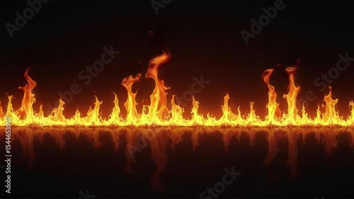 Fiery Inferno Animated Fire Line Loop - VFX Element