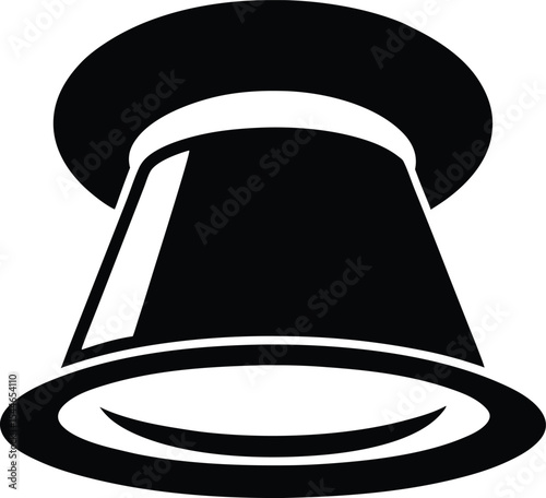 black top hat vector illustration on transparent background