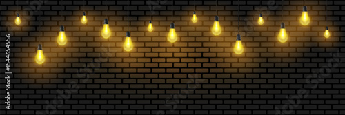 Christmas lights isolated on transparent background for cards, banners, posters, web design.