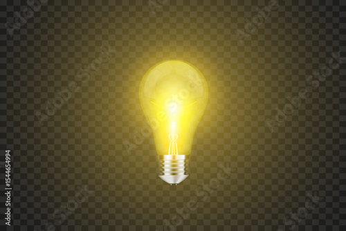 Realistic light bulb.Vector illustration of incandescent light bulbs.