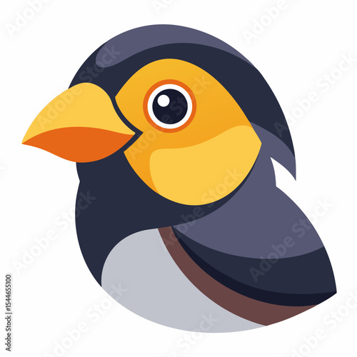 Stylized toucan bird head illustration