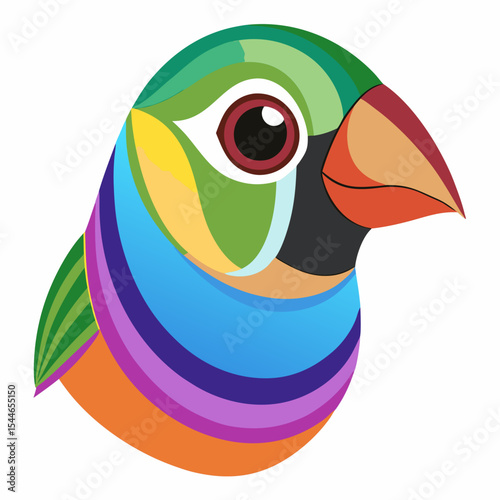 Colorful abstract bird head illustration