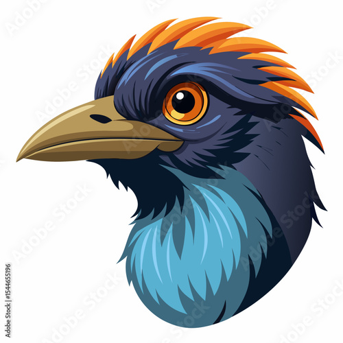 Vibrant illustration of a cassowary head
