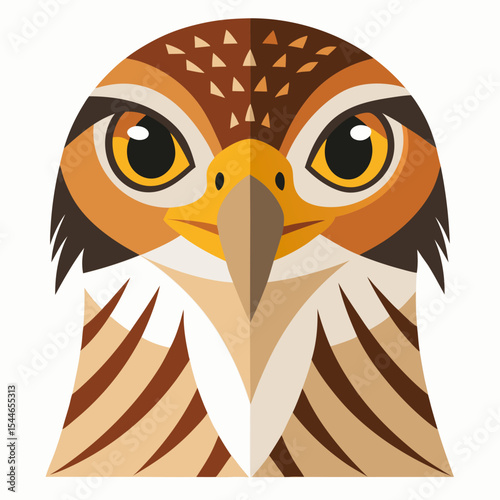 Geometric illustration of a hawk head