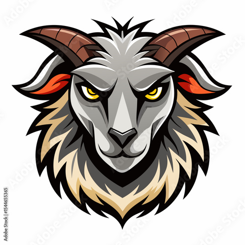 Aggressive ram head mascot logo design