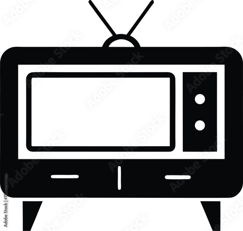 retro tv set vector illustration on transparent background