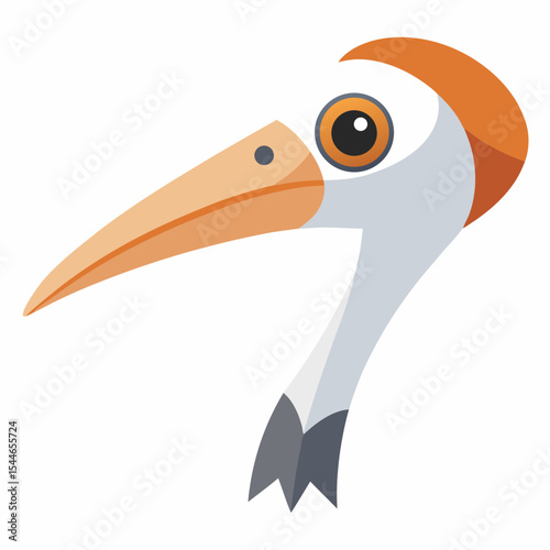 Stylized illustration of a crane bird head