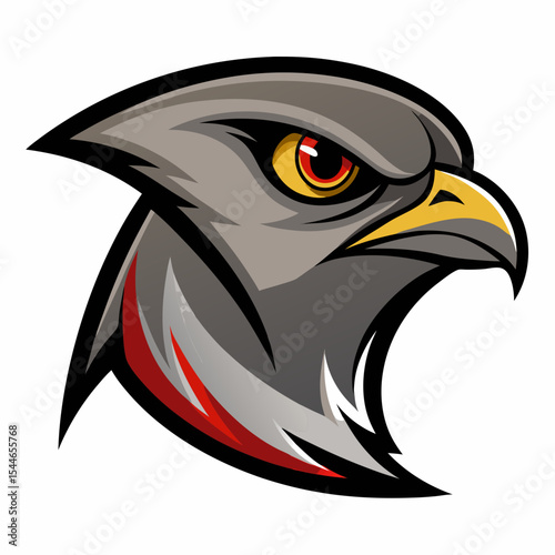 Aggressive falcon head mascot logo design