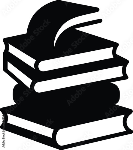 stack of books vector illustration on transparent background