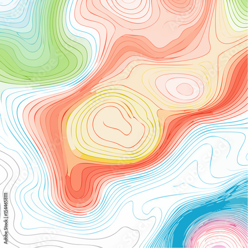 topographic line contour map background, geographic grid map, bold vibrant lines