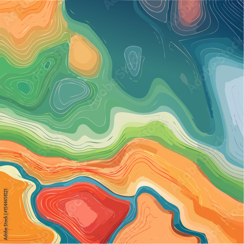 topographic line contour map background, geographic grid map, bold vibrant lines