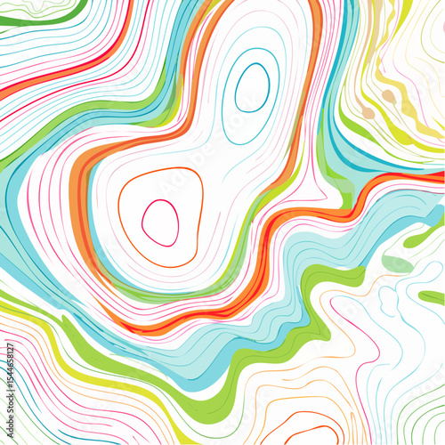 topographic line contour map background, geographic grid map, bold vibrant lines