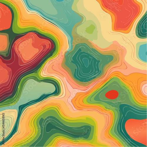 topographic line contour map background, geographic grid map, bold vibrant lines
