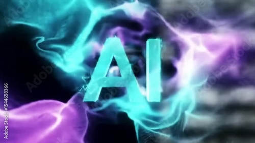 Ethereal Energy Streams Forming AI Symbols and Digital Code