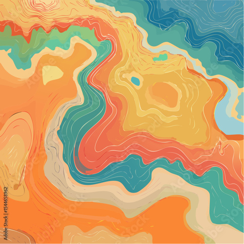topographic line contour map background, geographic grid map, bold vibrant lines