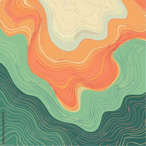 topographic line contour map background, geographic grid map, bold vibrant lines