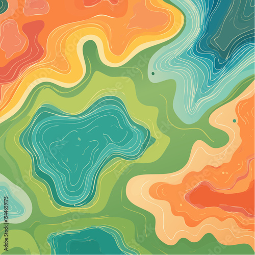 topographic line contour map background, geographic grid map, bold vibrant lines