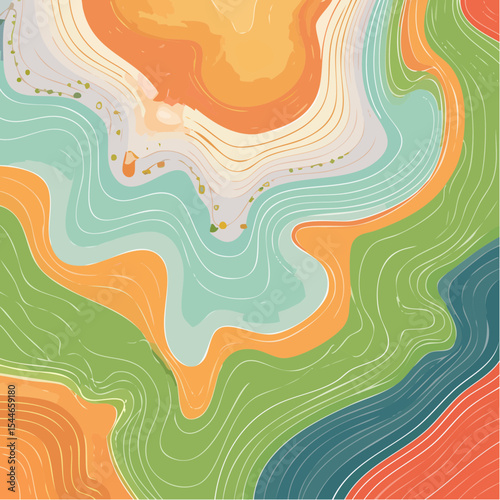 topographic line contour map background, geographic grid map, bold vibrant lines